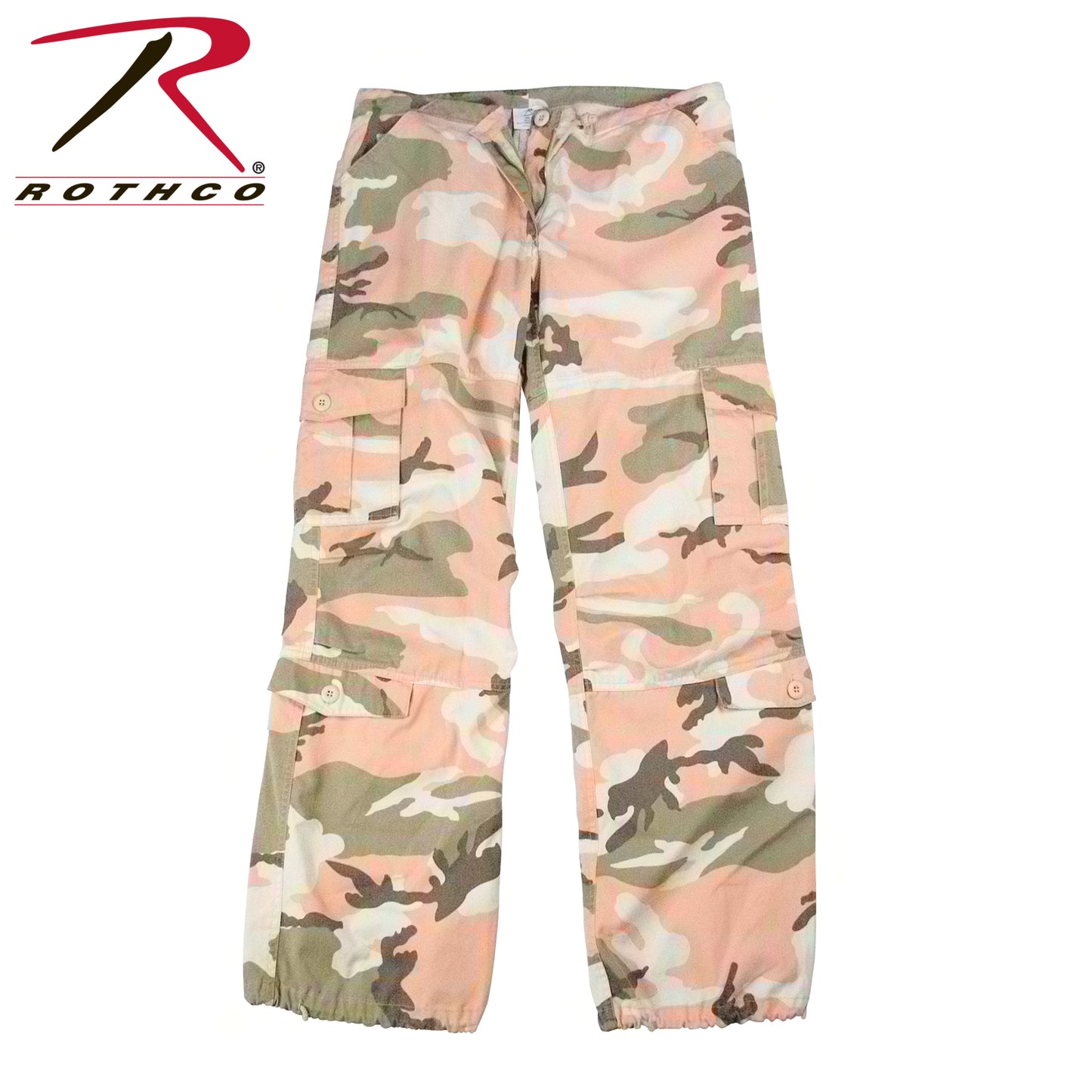 Rothco Womens Camo Vintage Paratrooper Fatigue Pants - Subdued Pink Camo