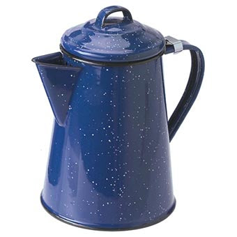 ENAMEL COFFEE POT 6 CUP BLUE