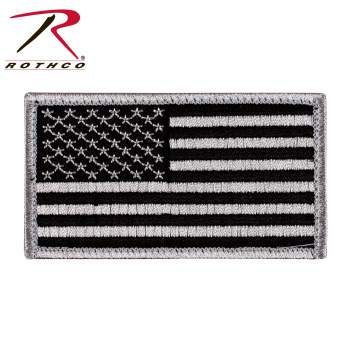 ROTHCO US FLAG PATCH W/HOOK BACK - SILVER/BLACK