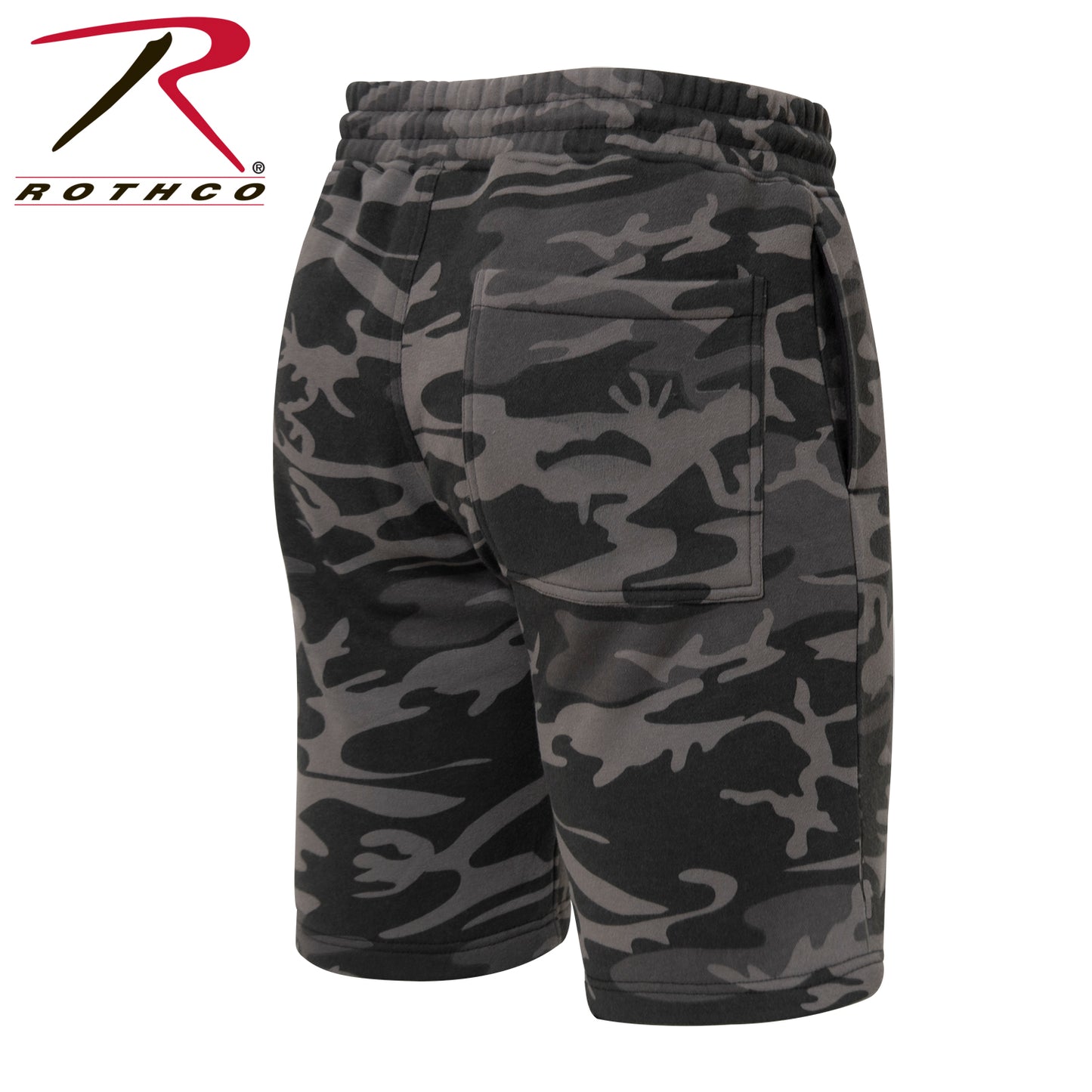 Rothco Camo And Solid Color Sweatshorts - Black Camo