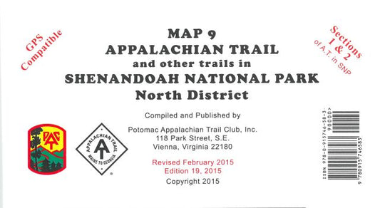 PATC Map 9 - Appalachian Trail and Shenandoah National Park NORTH District
