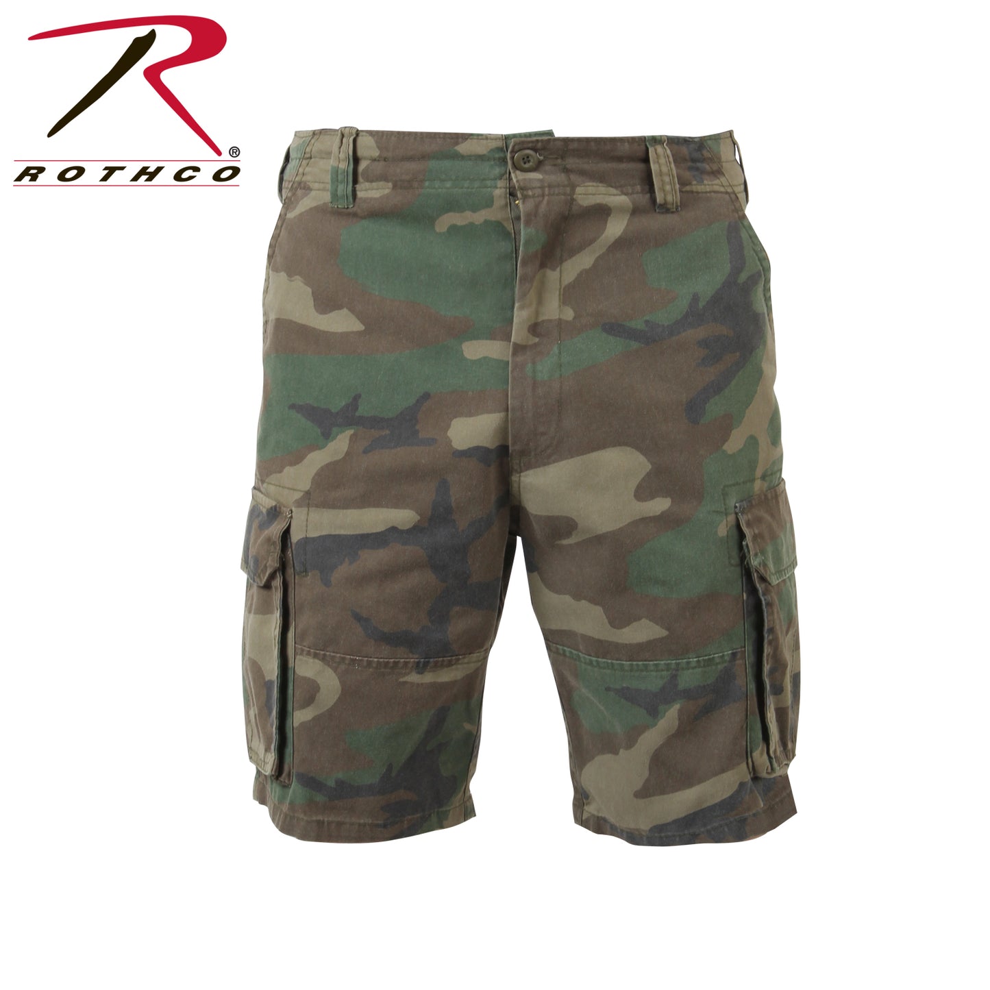 Vintage Camo Paratrooper Cargo Shorts - WOODLAND