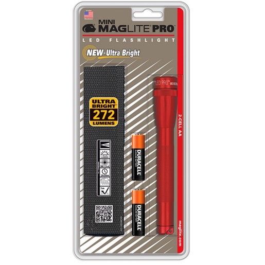 2AA Red LED Pro Mini Flashlight w/ Holster