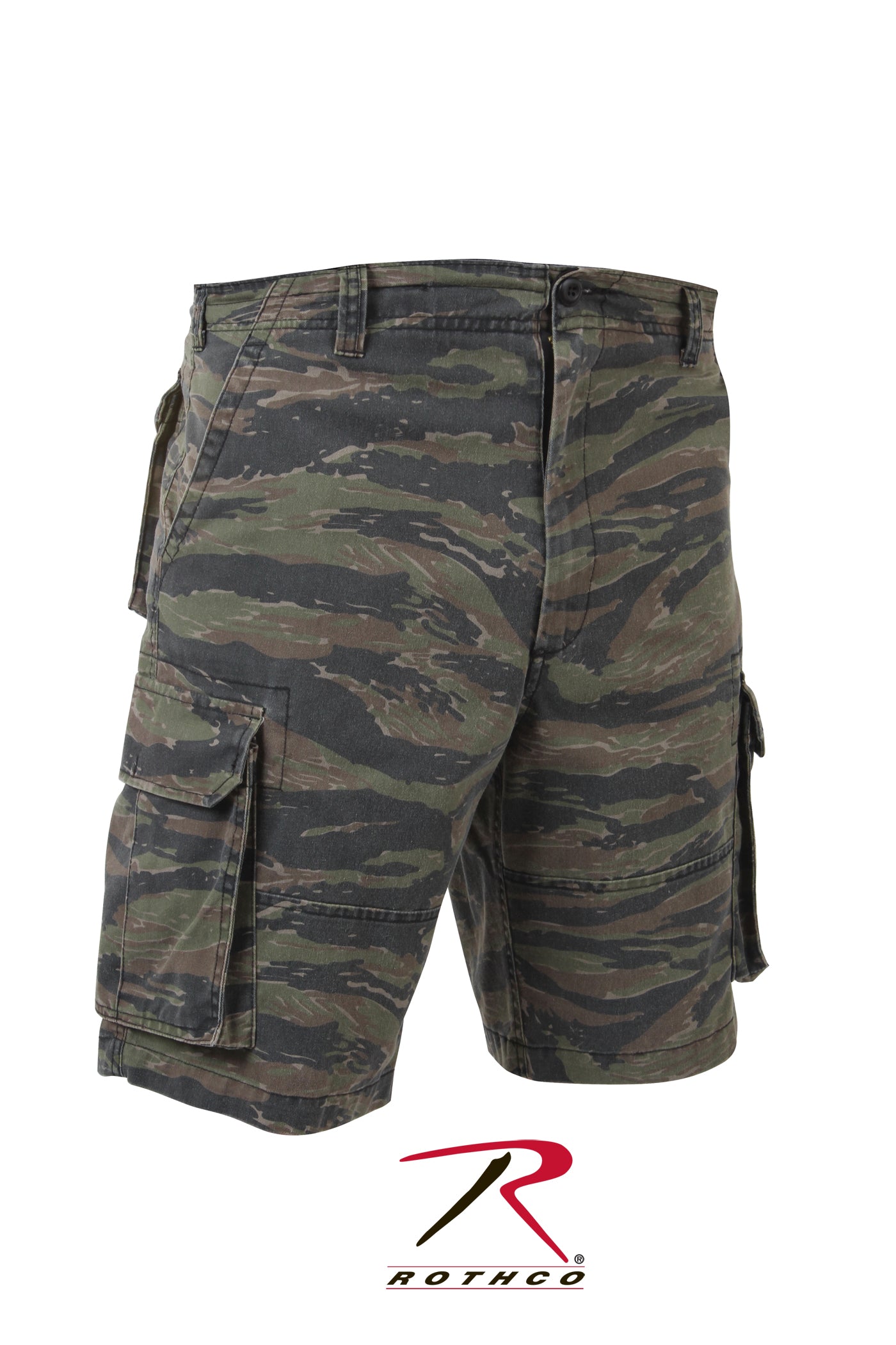 Vintage Camo Paratrooper Cargo Shorts - Tiger Stripe