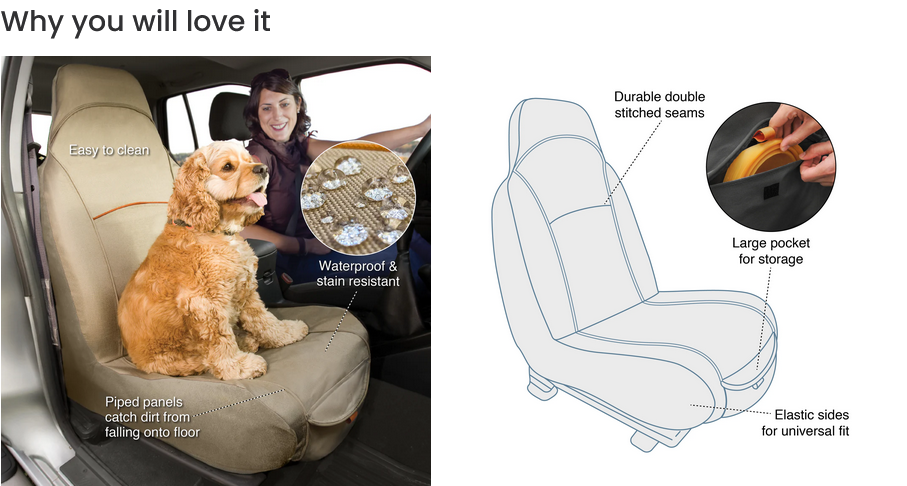 Kurgo® Rover Bucket Seat Cover, Charcoal
CoPilot Bucket Seat Cover