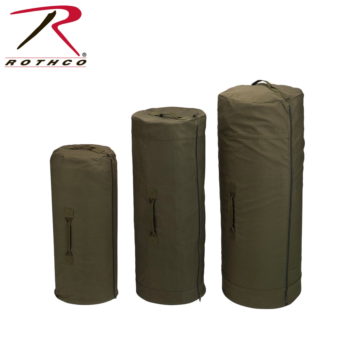 ROTHCO CANVAS ZIPPER DUFFLE BAG / 30" X 50" - OD