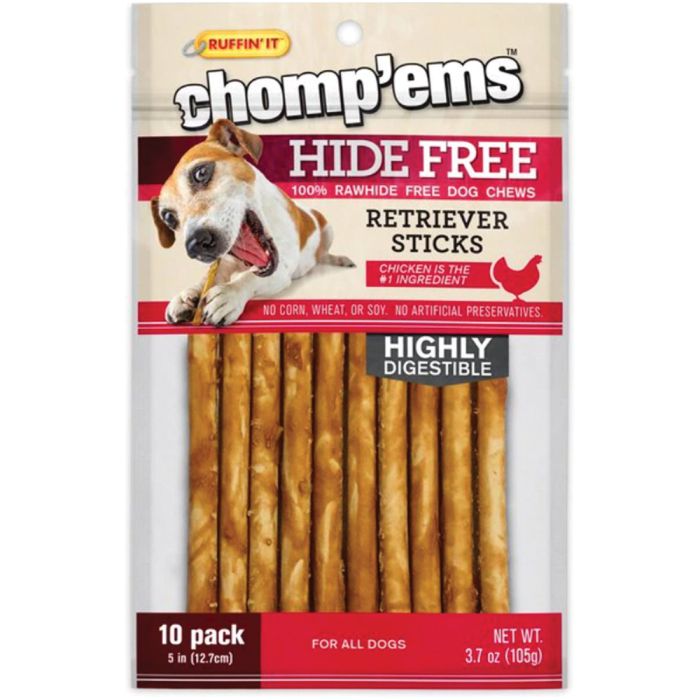 CHOMP'EMS HIDE FREE CHICKEN STICKS 10PK