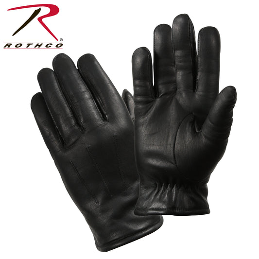 Cold Weather Leather Police Gloves -  Black