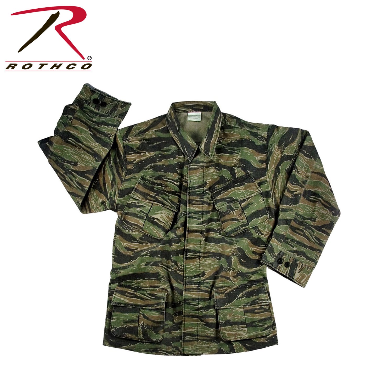 Rothco Vintage Vietnam Fatigue Shirt Rip-Stop - Tiger Stripe Camo
