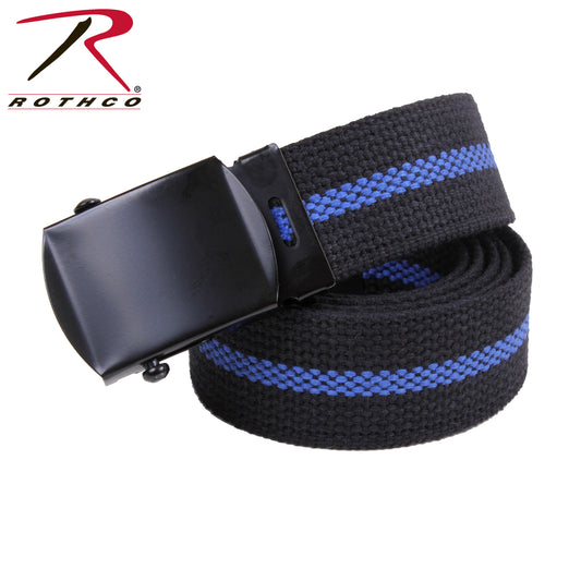 Rothco Thin Blue Line Web Belt - Black - 44 Inches