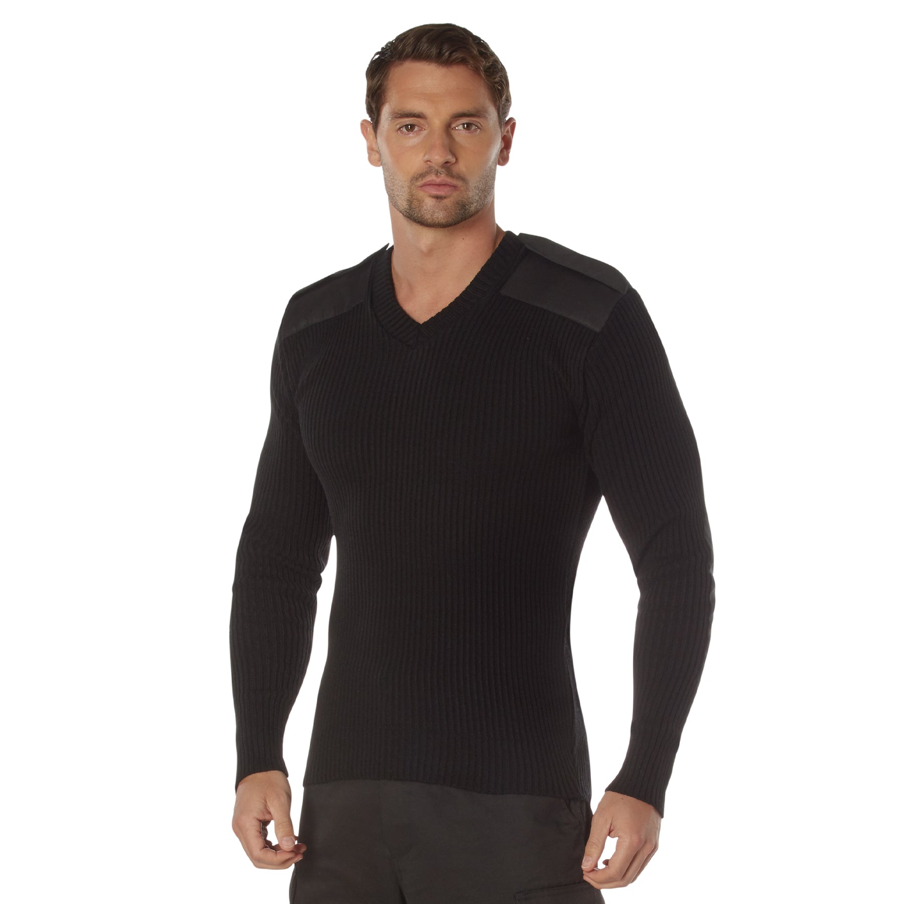 Rothco Style Acrylic V-Neck Sweater Black 2XL – Casual