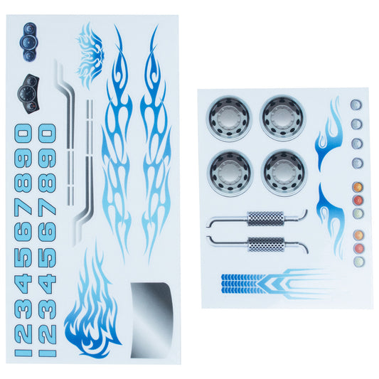 Pinewood Derby Pre Cut Blue Flames Decals
