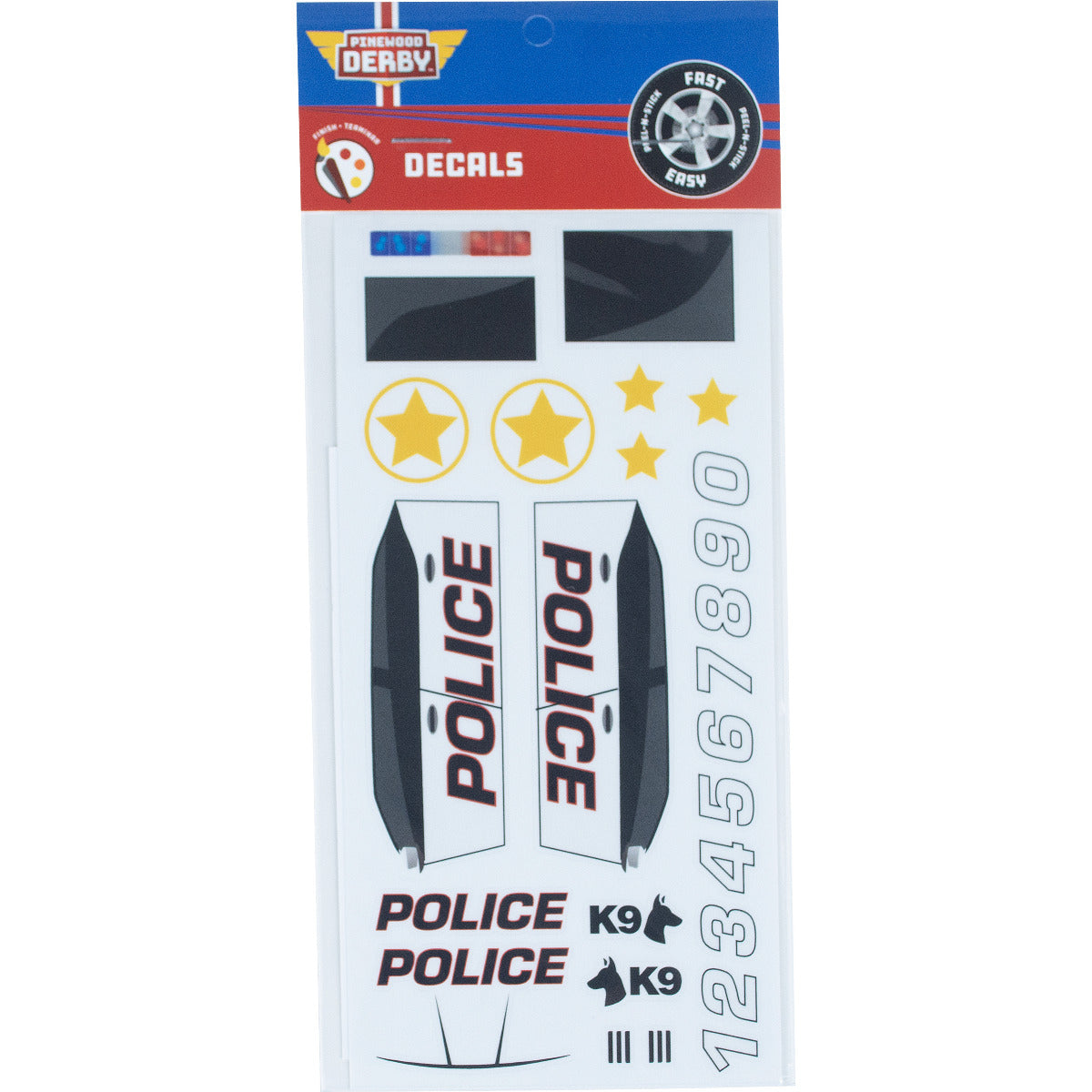 Pinewood Derby Pre Cut Police Car Decals