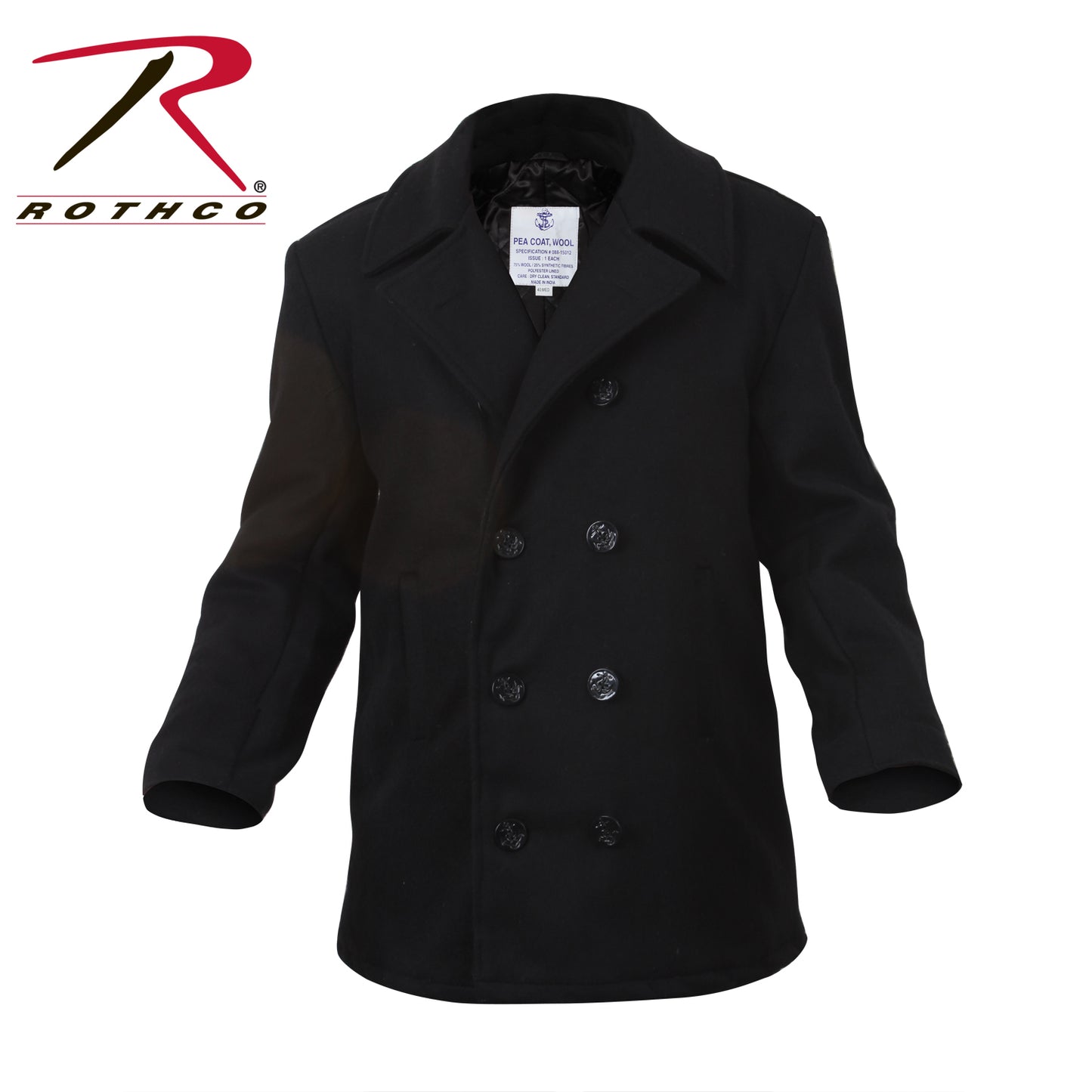 Rothco US Navy Type Pea Coat - Black - 4XL