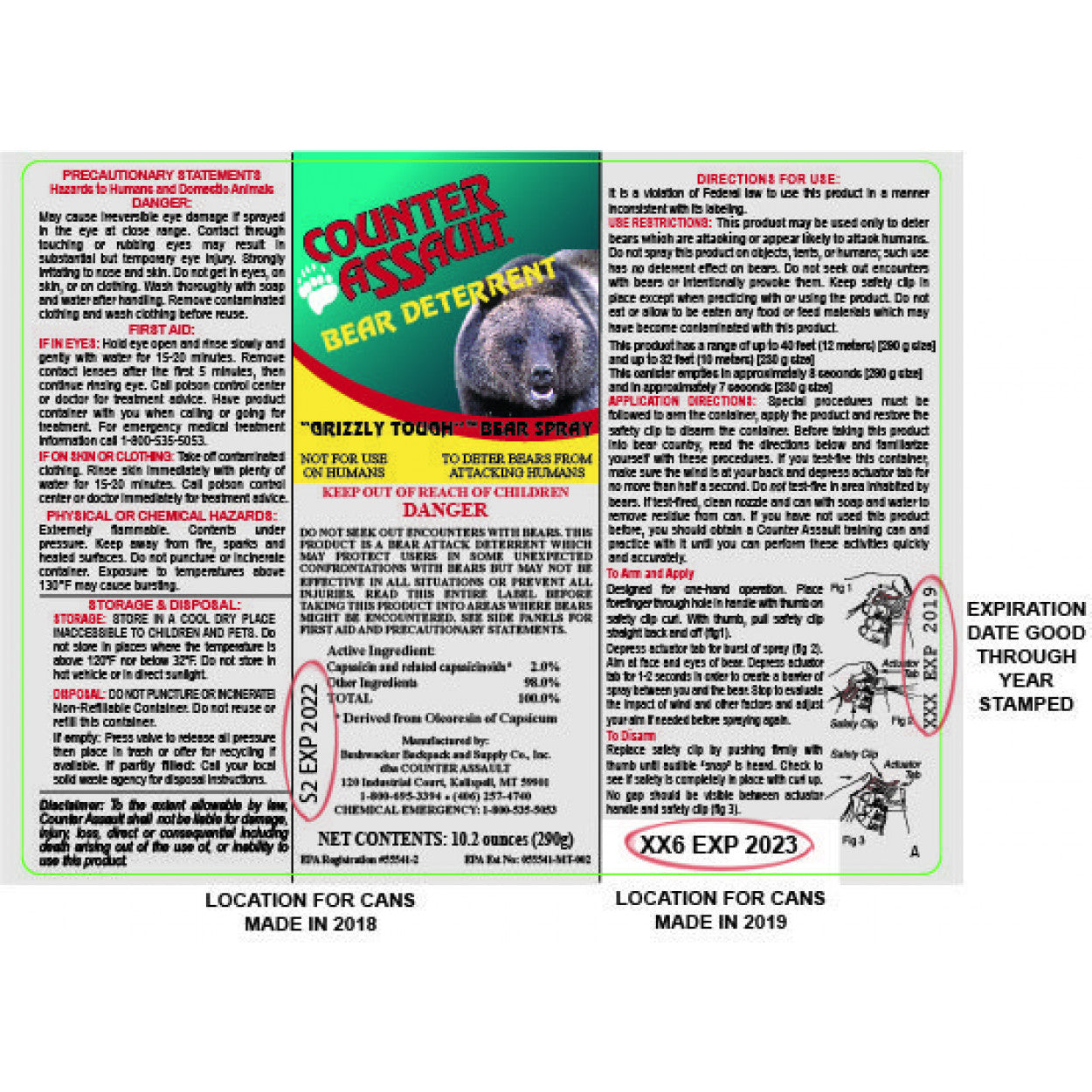 8.1oz Bear Deterrent w/Belt Holster & Inert Training Canister