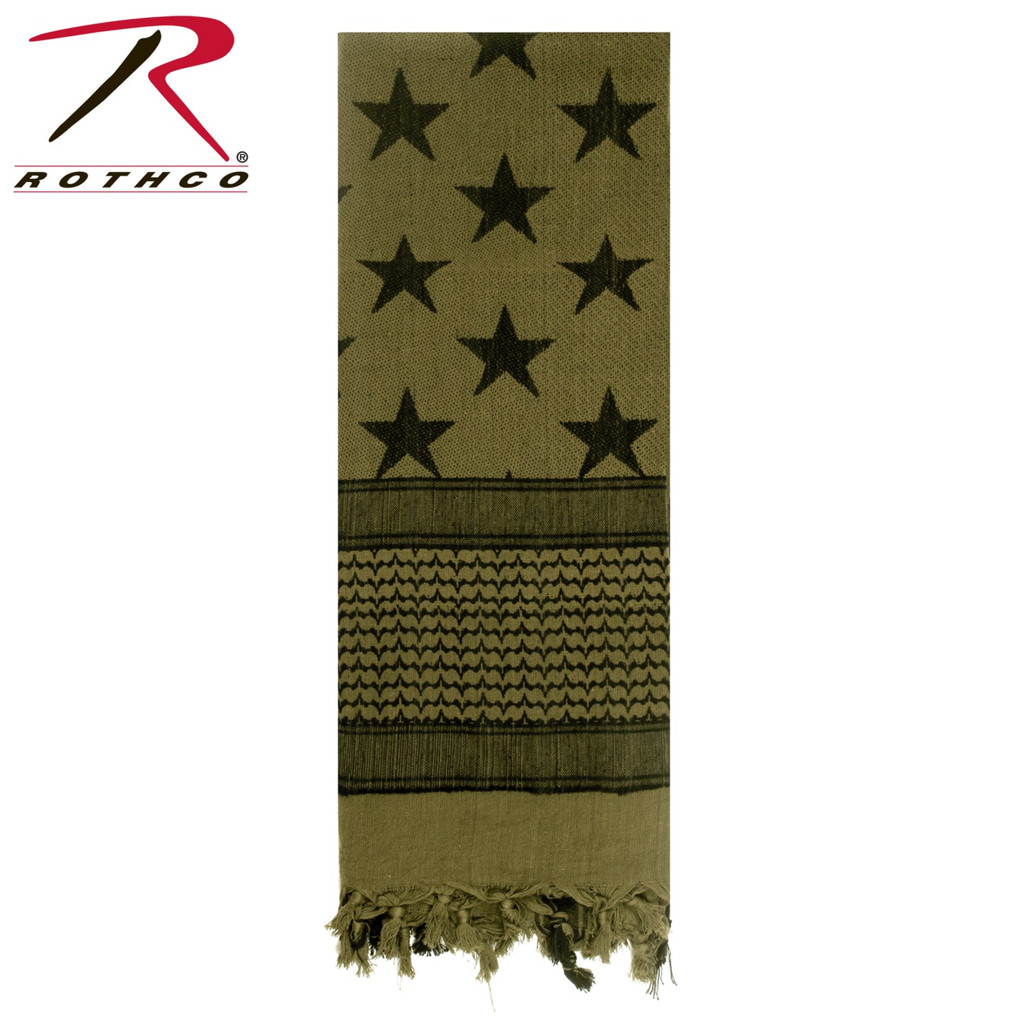 Stars and Stripes Shemagh Tactical Desert Scarf - OD/BLACK