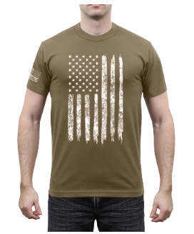 Distressed US Flag Athletic Fit T-Shirt