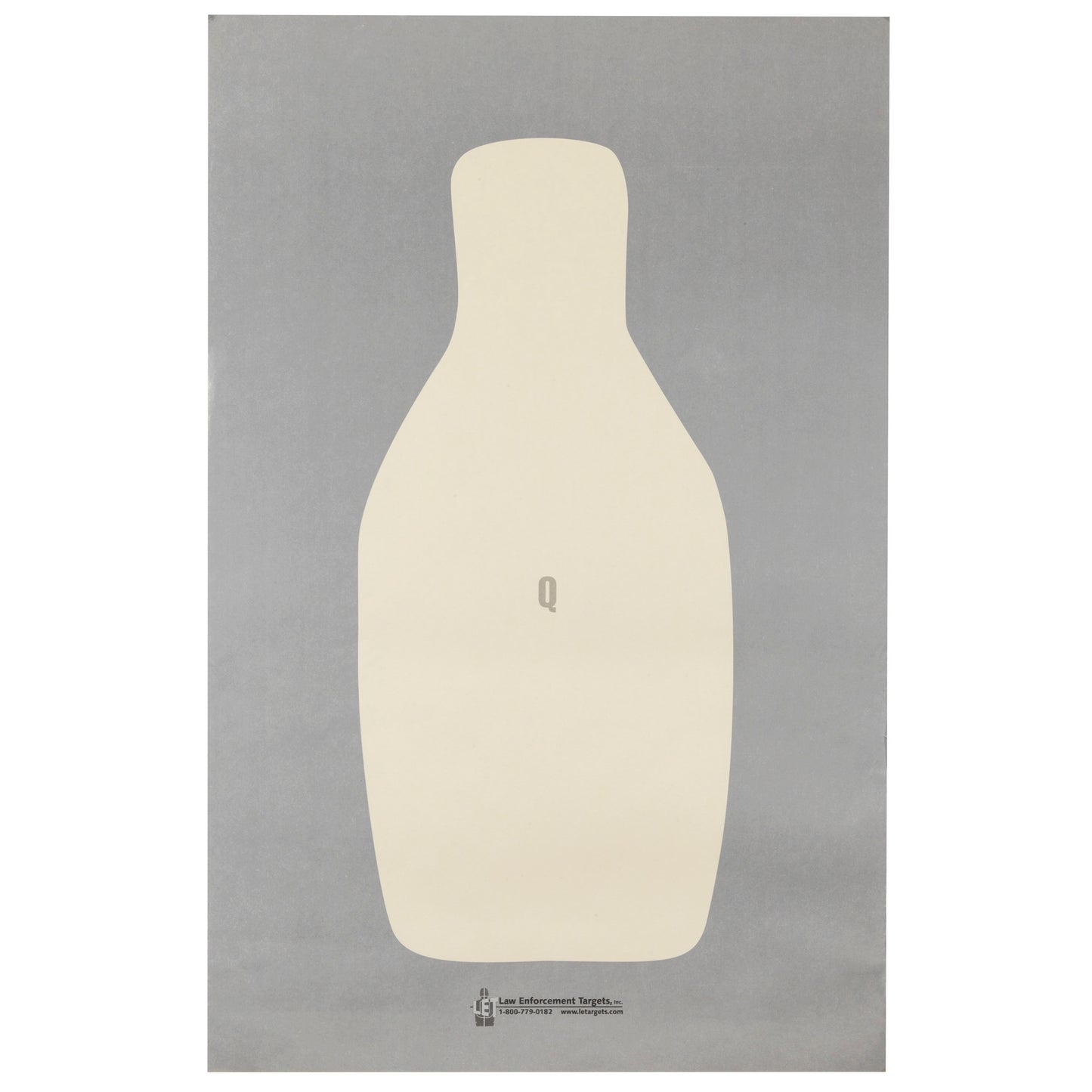 Action Target, Q-T, FBI/DEA, Center Mass Q Target, Gray/Ivory, 22.5"x34.5", 100 Per Box