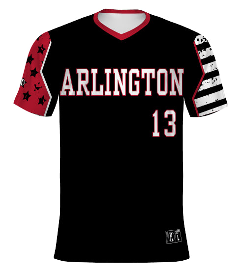 Arlington Storm Black Turbo V-Neck Baseball Jersey-ADULT