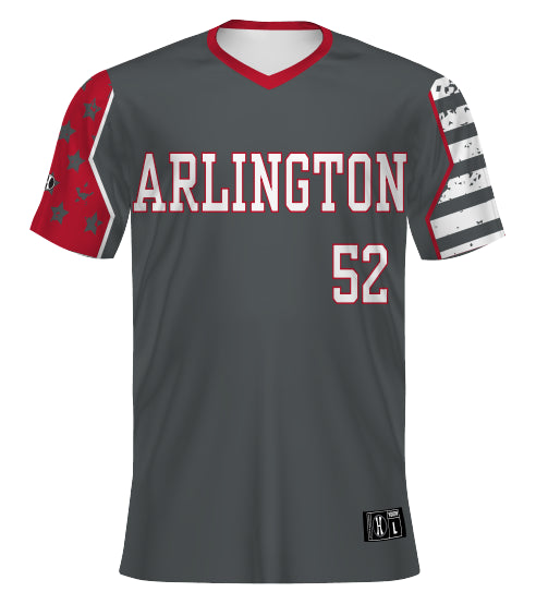Arlington Storm Gray Turbo V-Neck Baseball Jersey-ADULT