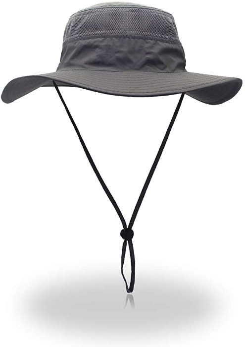 EONPOW Fishing Hats Windproof UPF50+ UV Protection Bucket Beach Mesh Sun Hat 56-61cm Dark Gray
