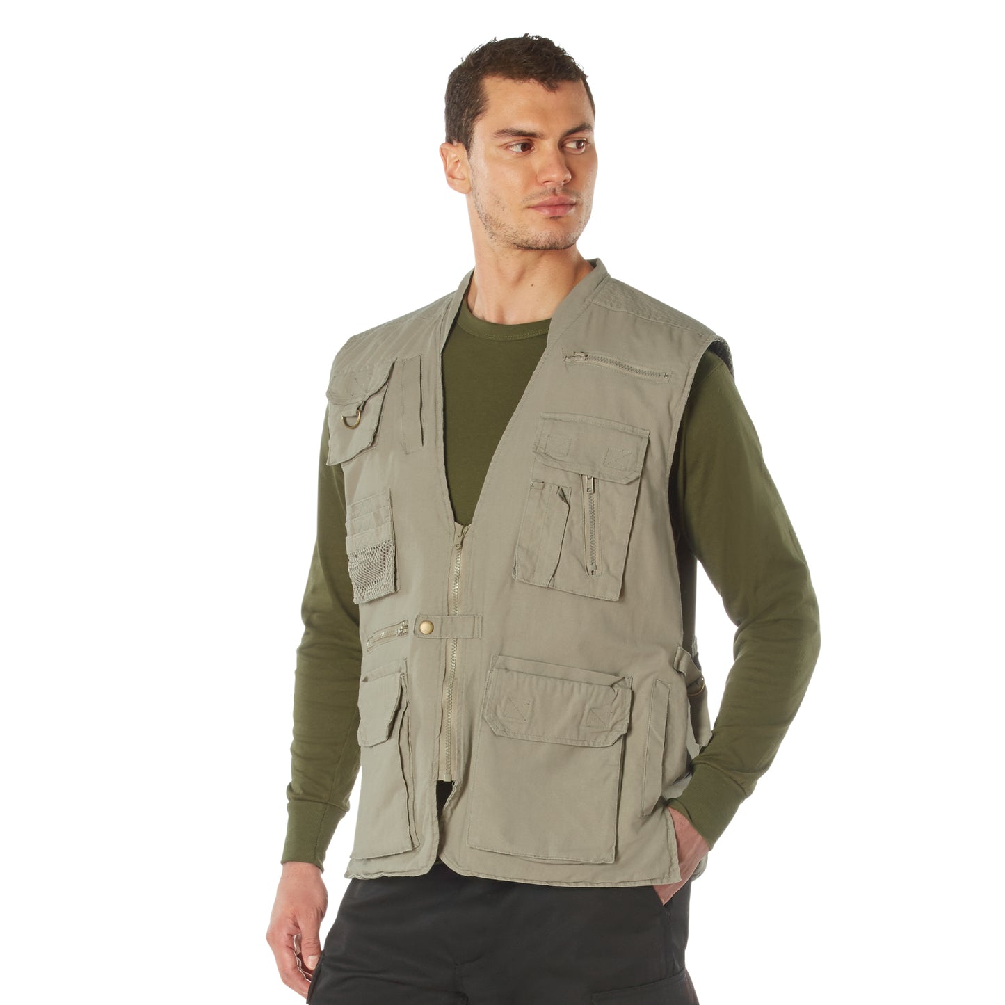 Deluxe Safari Outback Vest - 3XL- Khaki