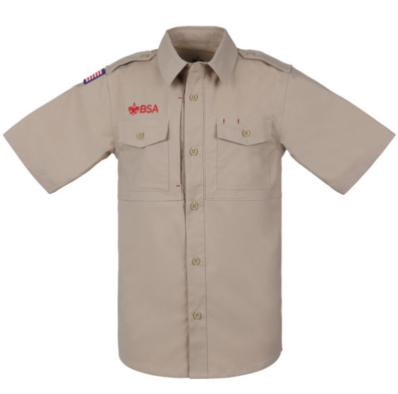 Scouts BSA Uniform Performance Shirt, Khaki - Youth (2025)