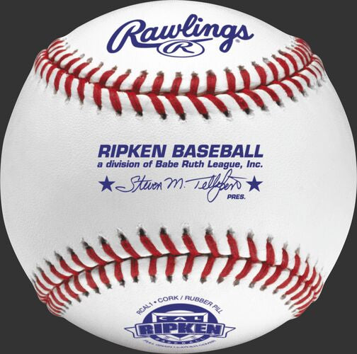 RCAL1 Cal Ripken Official Baseballs - Competition Grade (Dozen) w/ One Color Storm Logo (Domestic-Black)