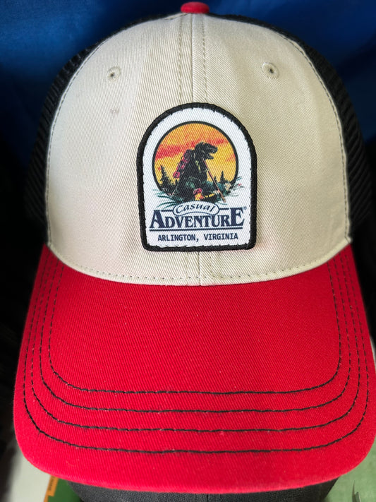Casual Adventure Dinosaur Garment Washed Trucker Hat