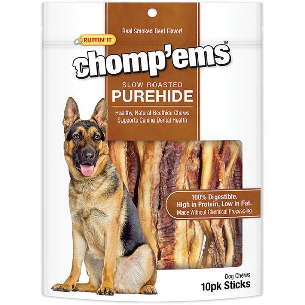 CHOMP'EMS PUREHIDE STICKS 10PK
