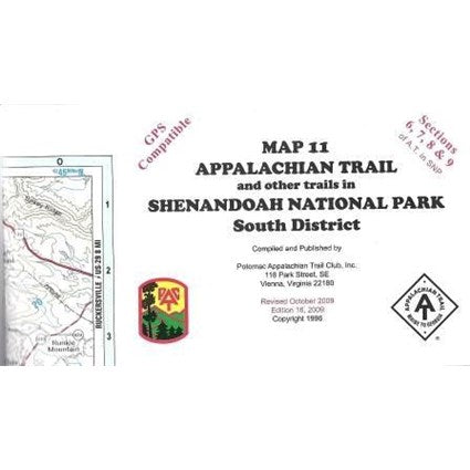 PATC Map 11 - Appalachian Trail and Shenandoah National Park South District