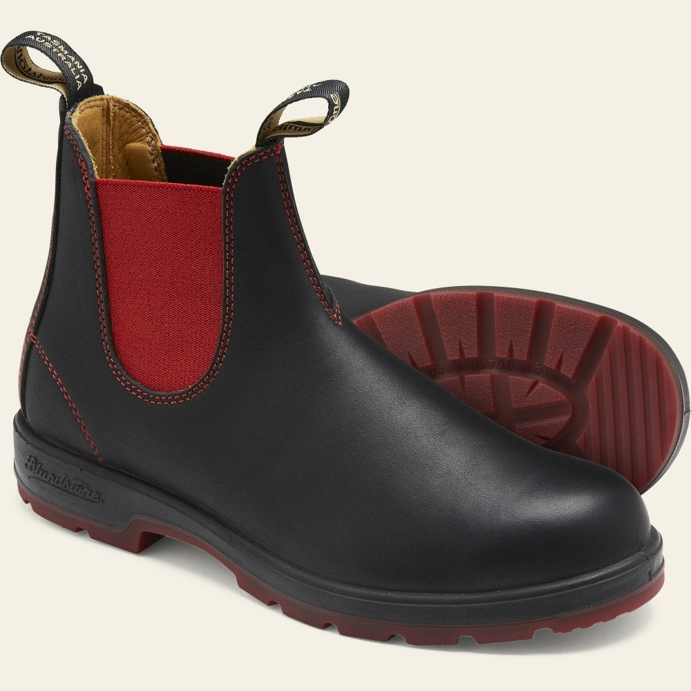 1316 MEN'S CLASSICS CHELSEA BOOTS - BLACK AND RED