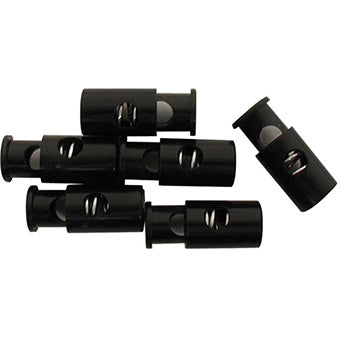 CORD LOCKS 3/8" RND BLK 6PK