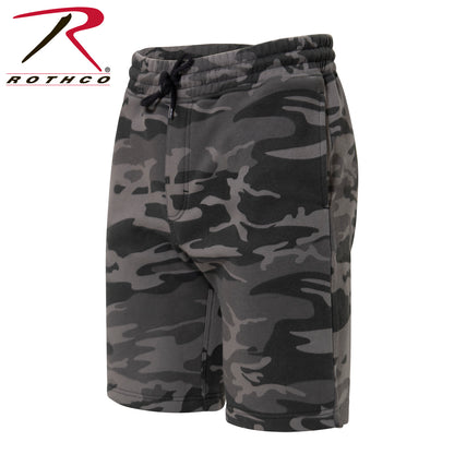Rothco Camo And Solid Color Sweatshorts - Black Camo