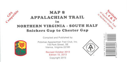 PATC Map 7 Appalachian Trail in West VA & Northern VA