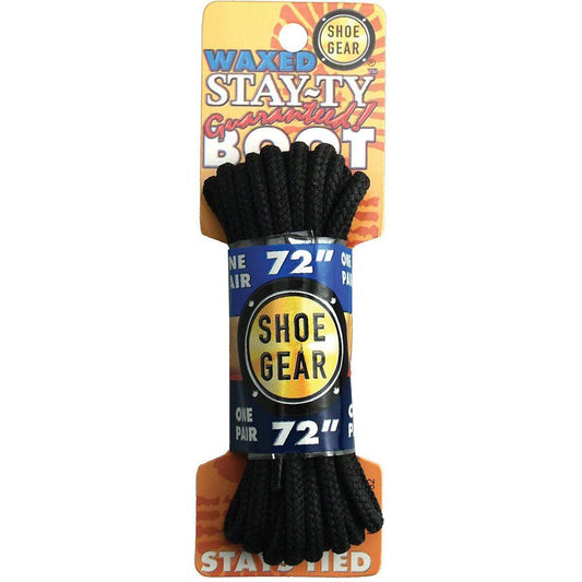 WAXED BOOT LACES 72" BLACK