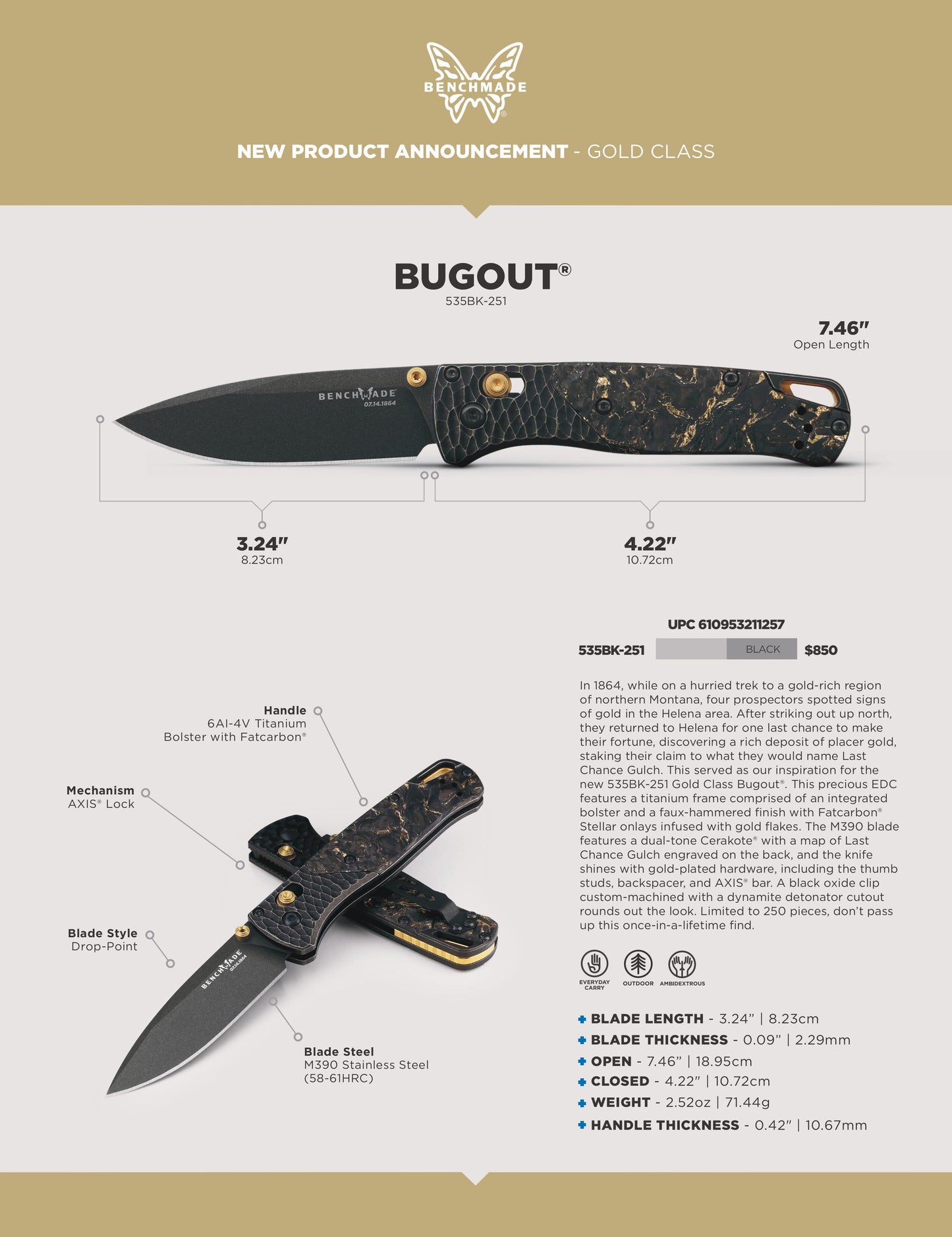 BUGOUT® 535BK-251 2025 Gold Class