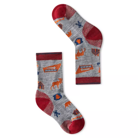 Kids' Hike Light Cushion Park Explorer Pattern Crew Socks