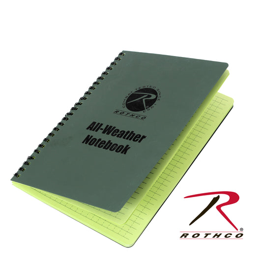 ROTHCO ALL WEATHER / WATERPROOF 6" X 8" NOTEBOOK - Olive Drab