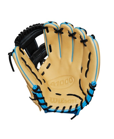 2025 A1000 1786 11.5” Infield Baseball Glove blonde/black/cool blue red