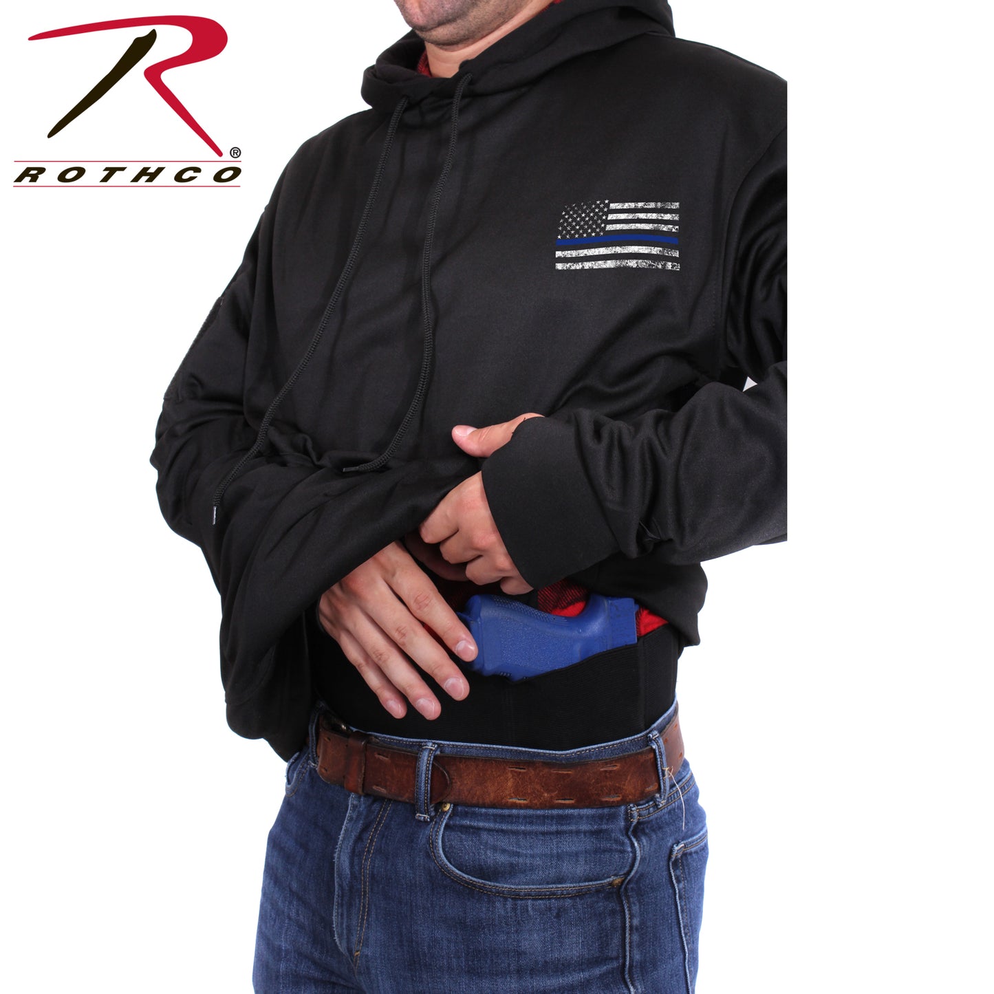 CONCEALED CARRY HOODIE-THIN BLUE LINE FLAG