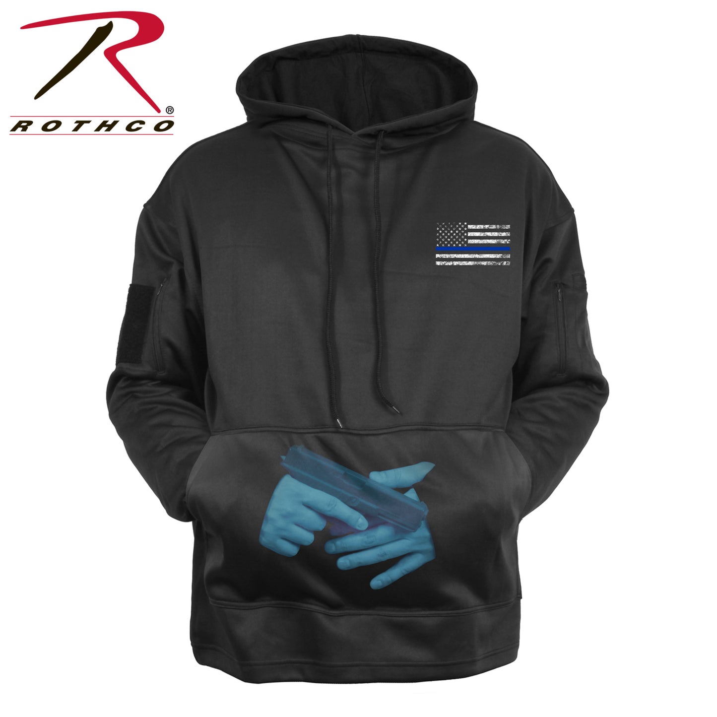 CONCEALED CARRY HOODIE-THIN BLUE LINE FLAG