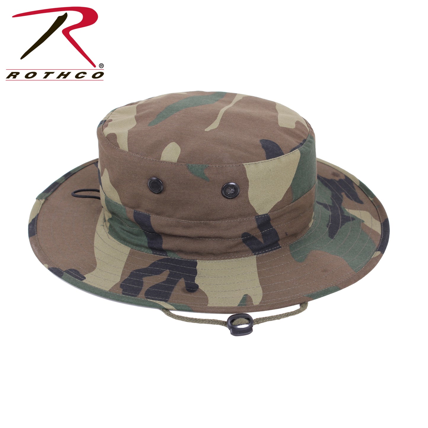 Adjustable Boonie Hat - Woodland Camo