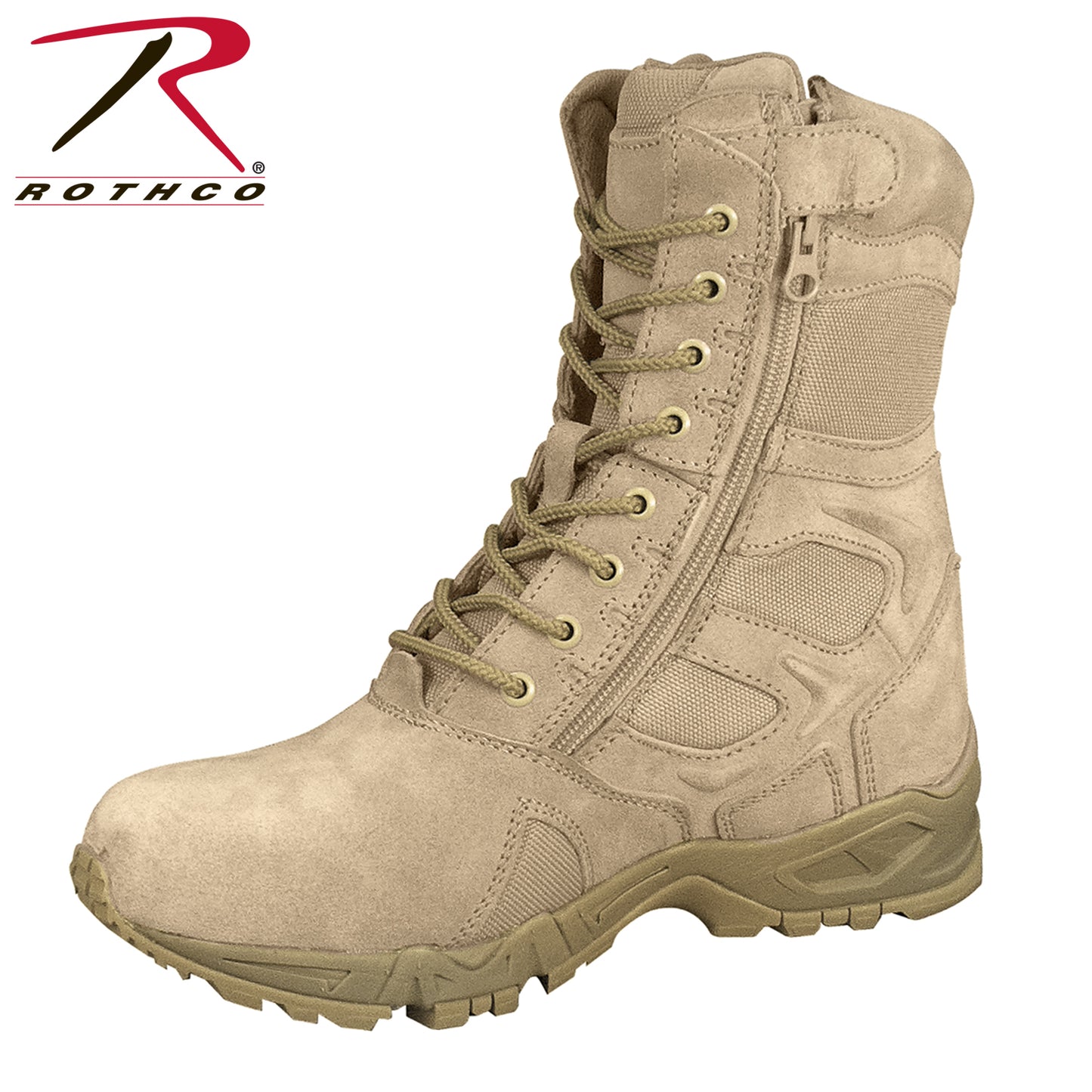 ROTHCO FORCED ENTRY DESERT TAN SIDE ZIP BOOT/ 8"