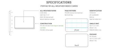 Index Cards 100 pack