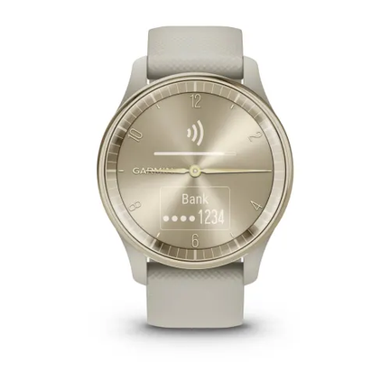 vívomove® Trend Cream Gold Stainless Steel Bezel with French Gray Case and Silicone Band
