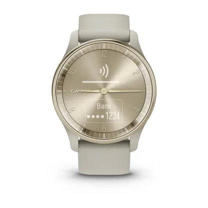 vívomove® Trend Cream Gold Stainless Steel Bezel with French Gray Case and Silicone Band