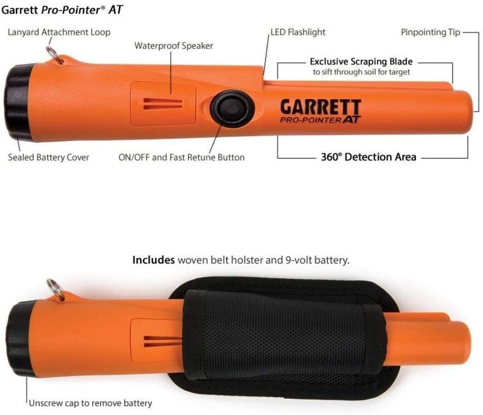 Garrett 1140900 Pro-Pointer AT Waterproof Pinpointing Metal Detector, Orange