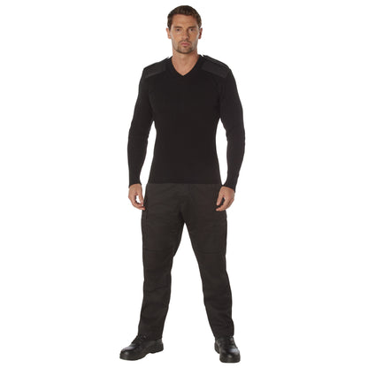 Rothco G.I. Style Acrylic V-Neck Sweater - Black - 2XL