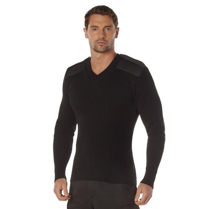Rothco G.I. Style Acrylic V-Neck Sweater - Black - 2XL